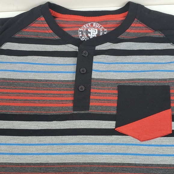 Street Rules Boy Shirt Large Size Red Black Blue - Picture 6 of 7